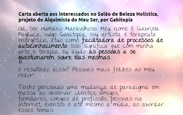 Carta aberta aos interessados